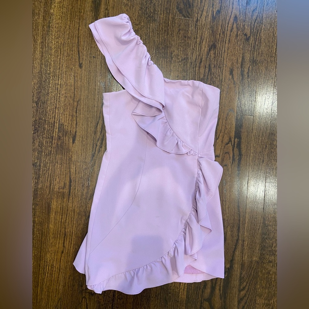 These Three Dress Ruffle One Shoulder